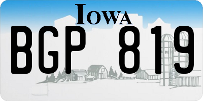 IA license plate BGP819