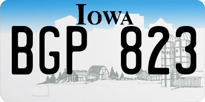 IA license plate BGP823