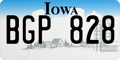IA license plate BGP828