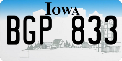 IA license plate BGP833