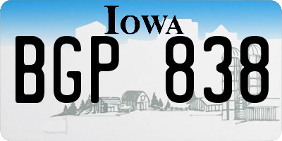 IA license plate BGP838