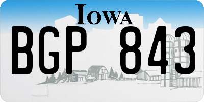 IA license plate BGP843