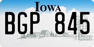 IA license plate BGP845