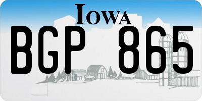 IA license plate BGP865