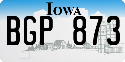 IA license plate BGP873