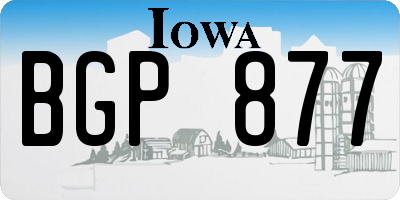IA license plate BGP877