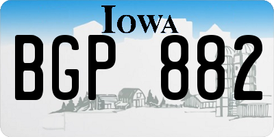 IA license plate BGP882