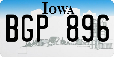 IA license plate BGP896