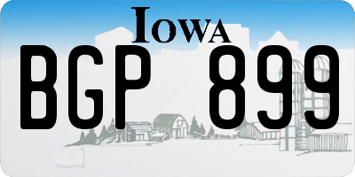 IA license plate BGP899