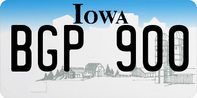 IA license plate BGP900