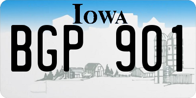 IA license plate BGP901