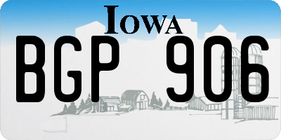 IA license plate BGP906