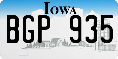 IA license plate BGP935