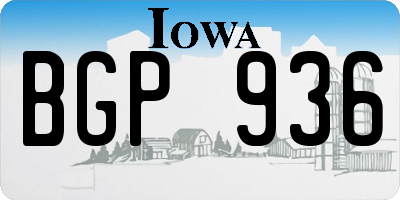 IA license plate BGP936