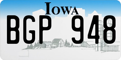IA license plate BGP948