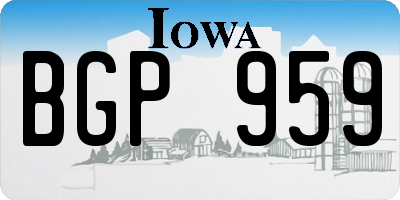 IA license plate BGP959