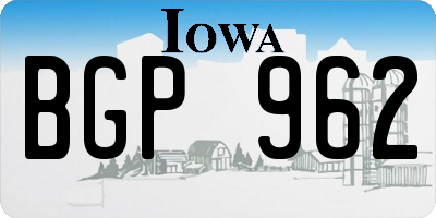 IA license plate BGP962