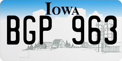 IA license plate BGP963
