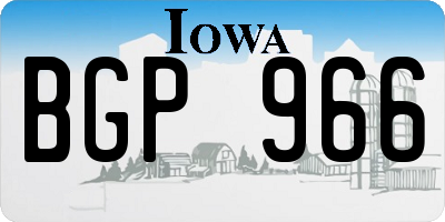 IA license plate BGP966