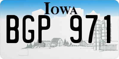 IA license plate BGP971
