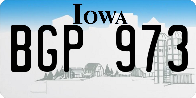 IA license plate BGP973