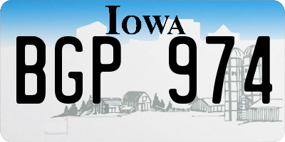 IA license plate BGP974