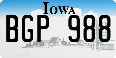 IA license plate BGP988