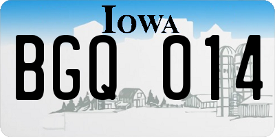 IA license plate BGQ014