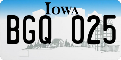 IA license plate BGQ025