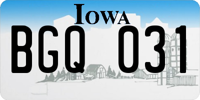 IA license plate BGQ031