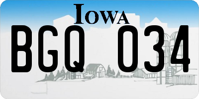 IA license plate BGQ034