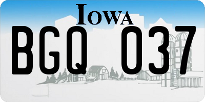 IA license plate BGQ037