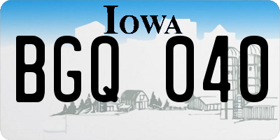 IA license plate BGQ040