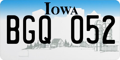IA license plate BGQ052