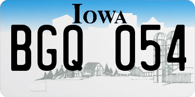 IA license plate BGQ054