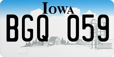 IA license plate BGQ059