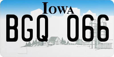 IA license plate BGQ066