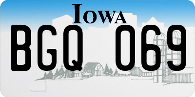 IA license plate BGQ069