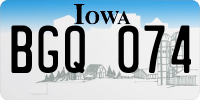 IA license plate BGQ074