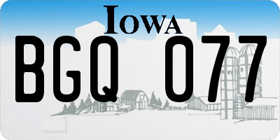 IA license plate BGQ077