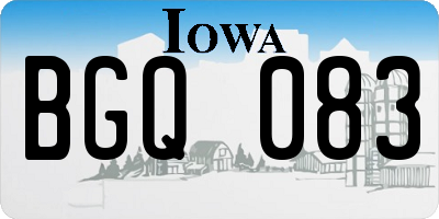 IA license plate BGQ083