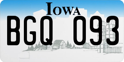 IA license plate BGQ093