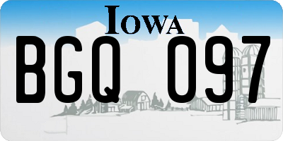 IA license plate BGQ097
