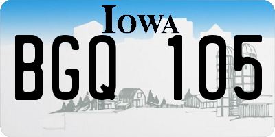 IA license plate BGQ105