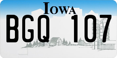 IA license plate BGQ107