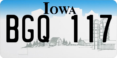 IA license plate BGQ117