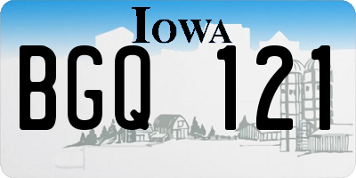 IA license plate BGQ121