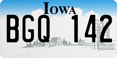 IA license plate BGQ142