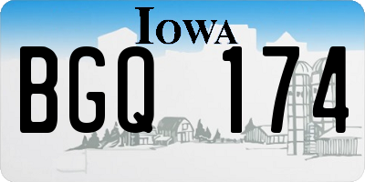 IA license plate BGQ174