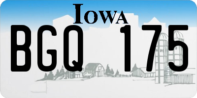 IA license plate BGQ175